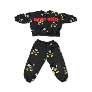 Zara Kids Mickey Mouse Washed Grey Matching Set